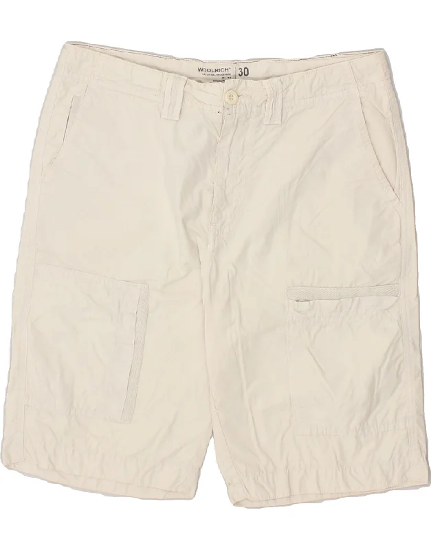 men's hiking cargo shorts -WOOLRICH Mens Cargo Shorts W30 Medium Beige Cotton