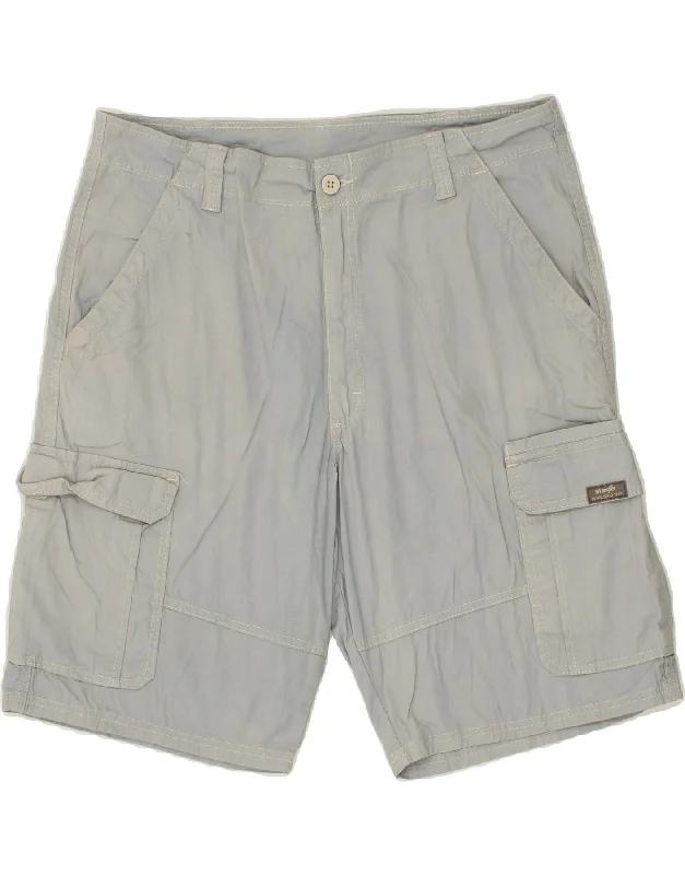 men's fashion shorts -WRANGLER Mens Cargo Shorts W36 Large Blue Cotton