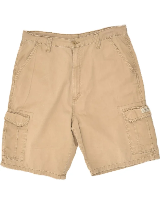 men's athletic shorts -WRANGLER Mens Cargo Shorts W36 Large Brown Cotton