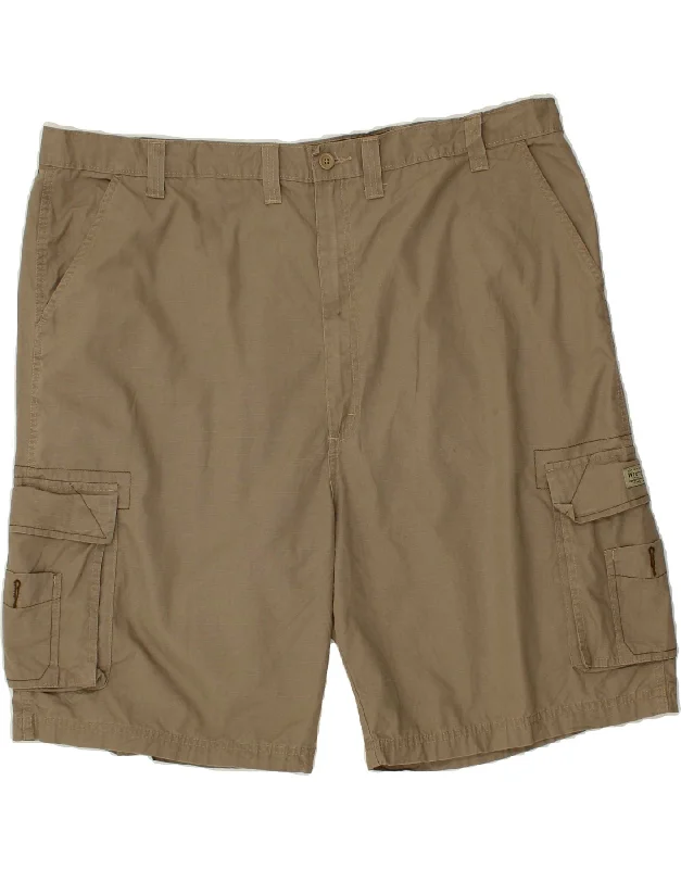 men's long cargo shorts -WRANGLER Mens Cargo Shorts W46 3XL  Brown Cotton