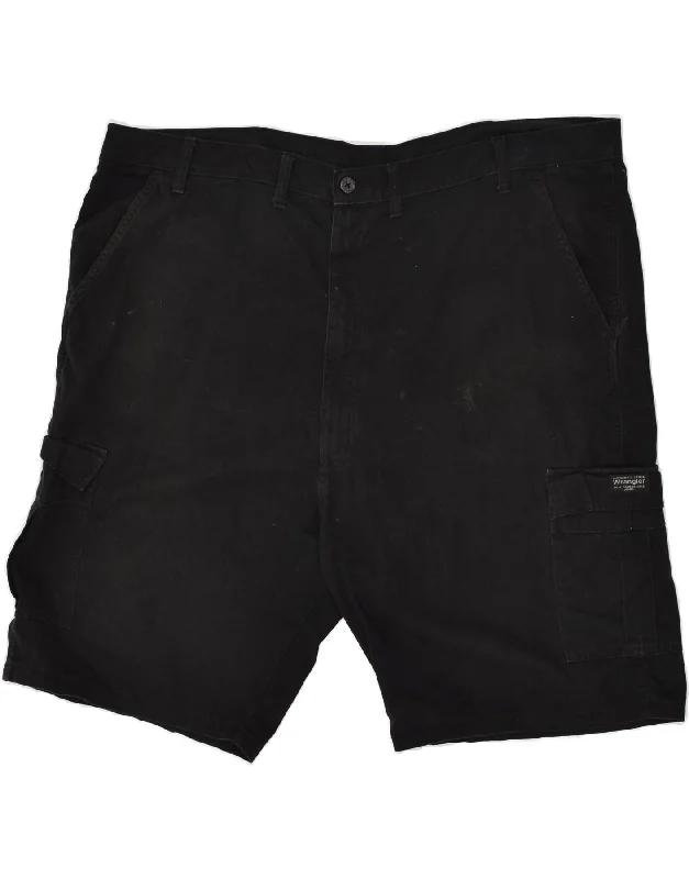 men's comfortable sports shorts -WRANGLER Mens Cargo Shorts W48 4XL Black Cotton