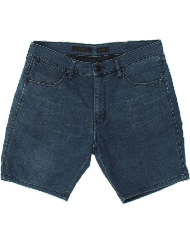 men's casual denim shorts -WRANGLER Mens Cigarette Denim Shorts W34 Large Blue Cotton