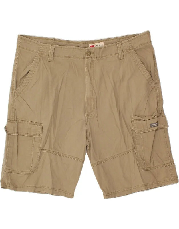 men's summer-ready shorts -WRANGLER Mens Relaxed Fit Cargo Shorts W42 2XL Khaki Cotton