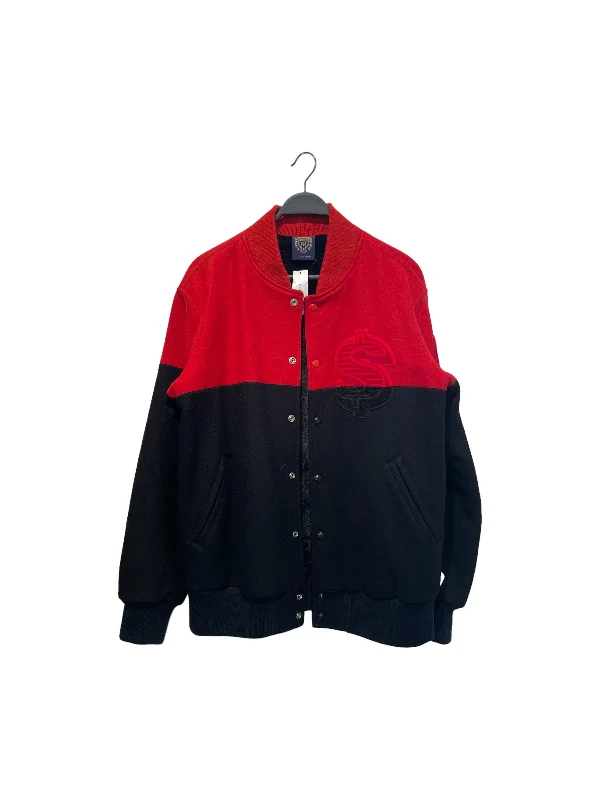 men's double-breasted jackets -BILLIONAIRE BOYS CLUB/Jacket/XL/Wool/BLK/BLK & RED