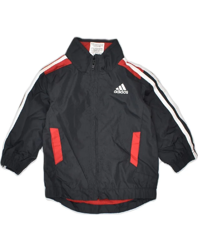 men's luxury jackets -ADIDAS Baby Boys Rain Jacket 6-9 Months Black Polyester