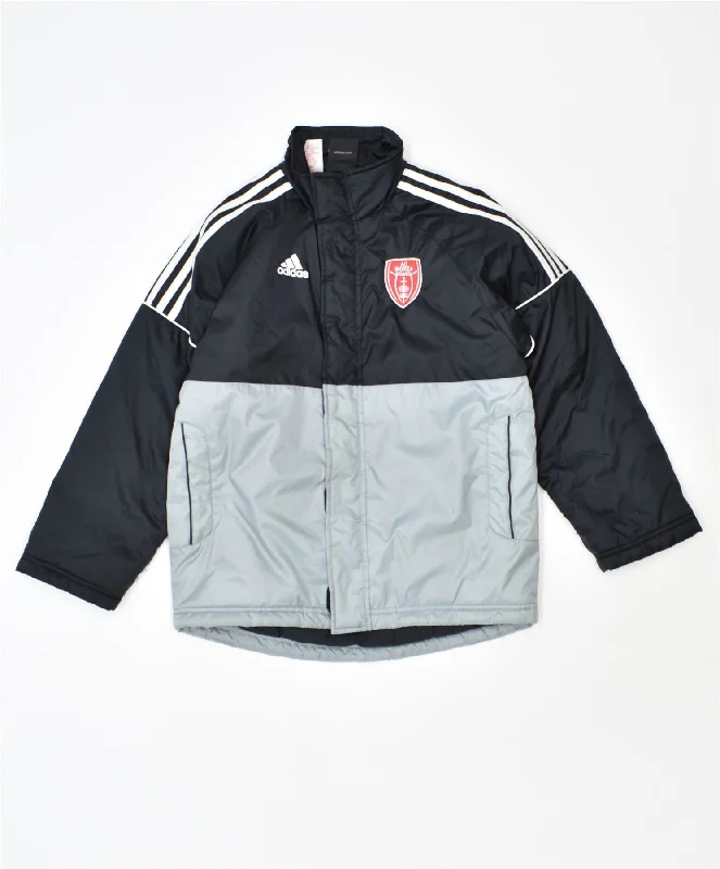 men's grey jackets -ADIDAS Boys Ac Monza Brianza 1912 Padded Jacket 9-10 Years Black