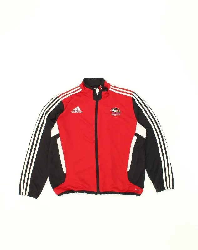 men's army-style jackets -ADIDAS Boys Climacool Tracksuit Top Jacket 15-16 Years Red Colourblock