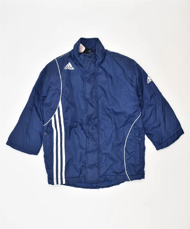 men's coat jackets for winter -ADIDAS Boys Rain Jacket 5-6 Years Navy Blue Nylon