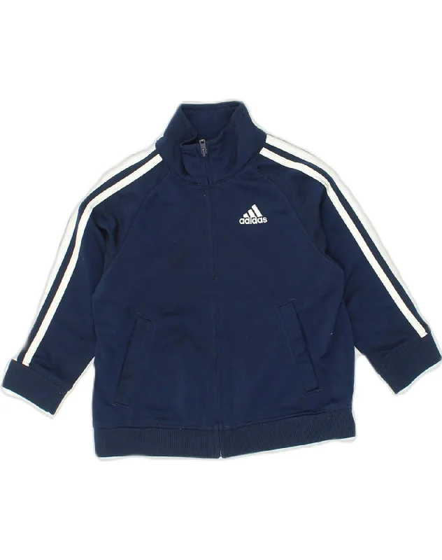 men's luxury jackets -ADIDAS Boys Tracksuit Top Jacket 2-3 Years Navy Blue Polyester