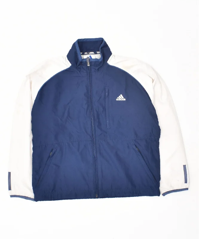 men's modern style jackets -ADIDAS Boys Tracksuit Top Jacket 9-10 Years Blue Colourblock Polyester