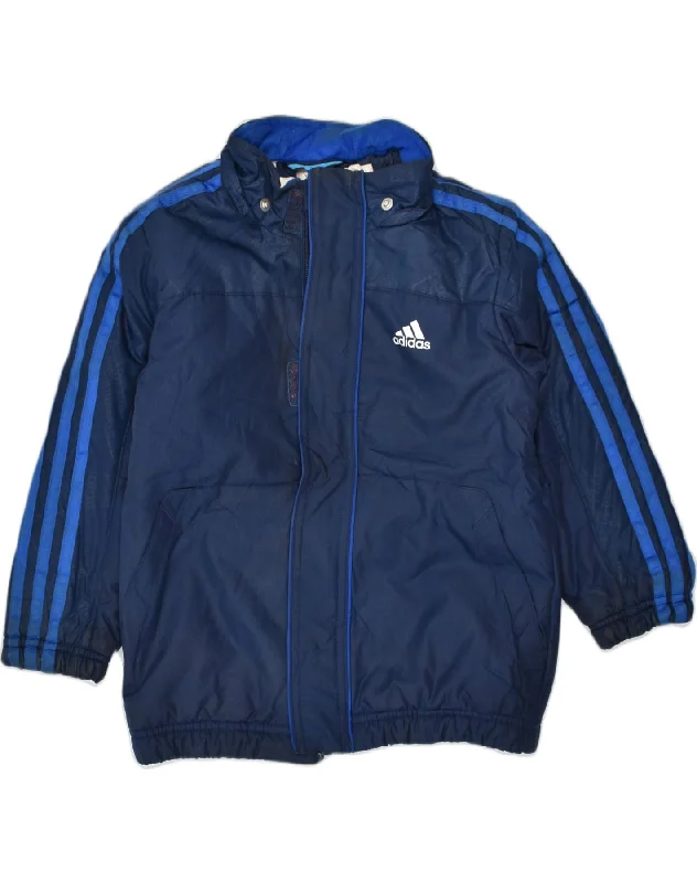 men's summer jackets -ADIDAS Boys Windbreaker Jacket 4-5 Years Navy Blue Nylon