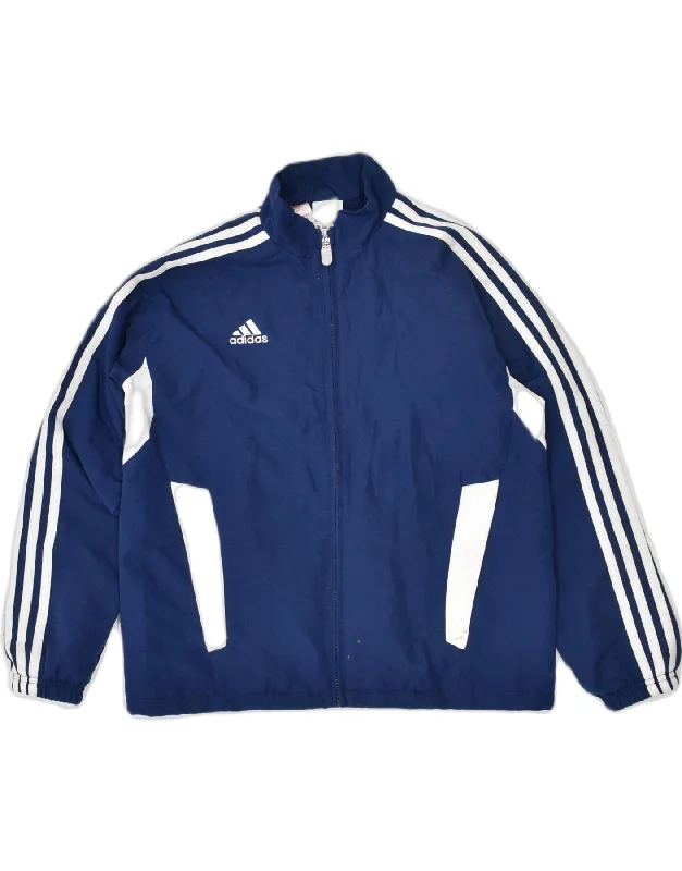 men's minimalist jackets -ADIDAS Girls Tracksuit Top Jacket 11-12 Years Blue Polyester