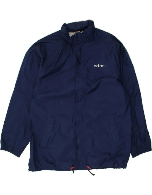 men's winter-ready jackets -ADIDAS Mens Rain Jacket UK 44/46 Large Navy Blue Polyamide