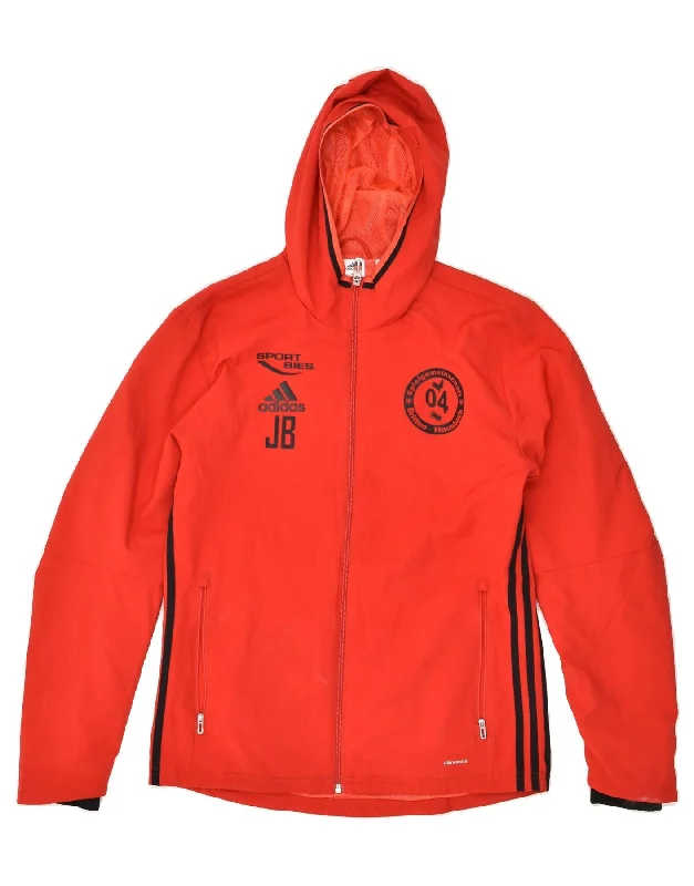 men's fashionable jackets -ADIDAS Mens SV Britten-Hausbach Hooded Rain Jacket UK 36 Small Red