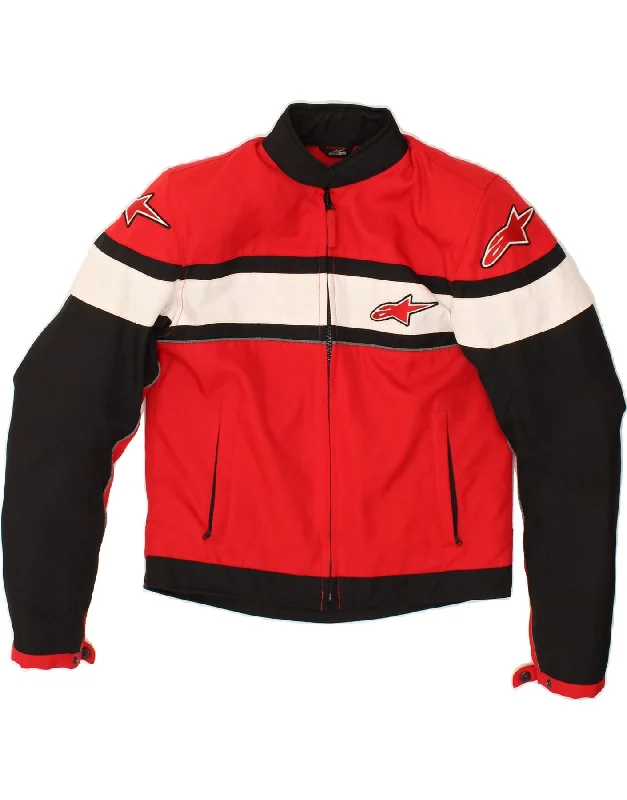 men's modern style jackets -ALPINESTARS Mens Motorcycle Graphic Racer Jacket UK 36 Small Red