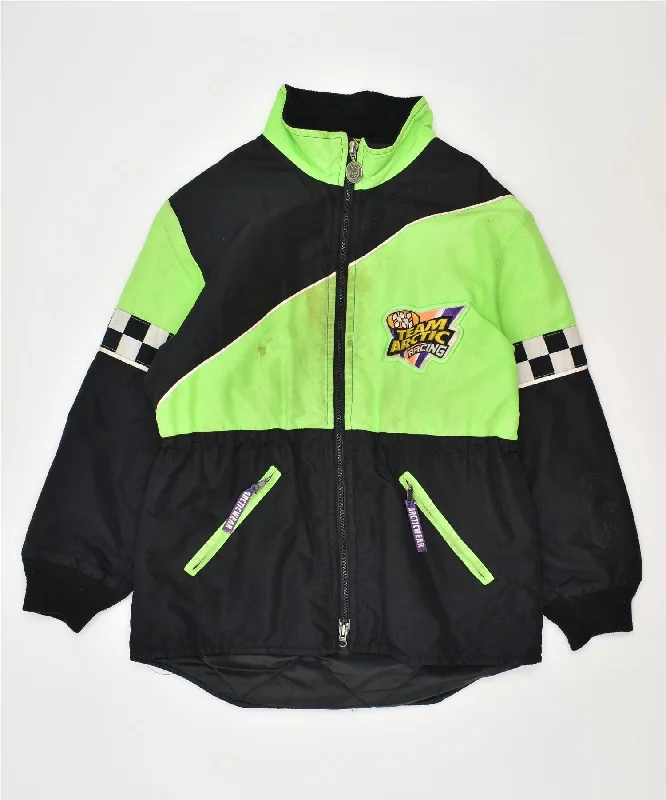 men's quilted jackets -ARTICWEAR Boys Windbreaker Jacket 11-12 Years Black Nylon Sports Vintage