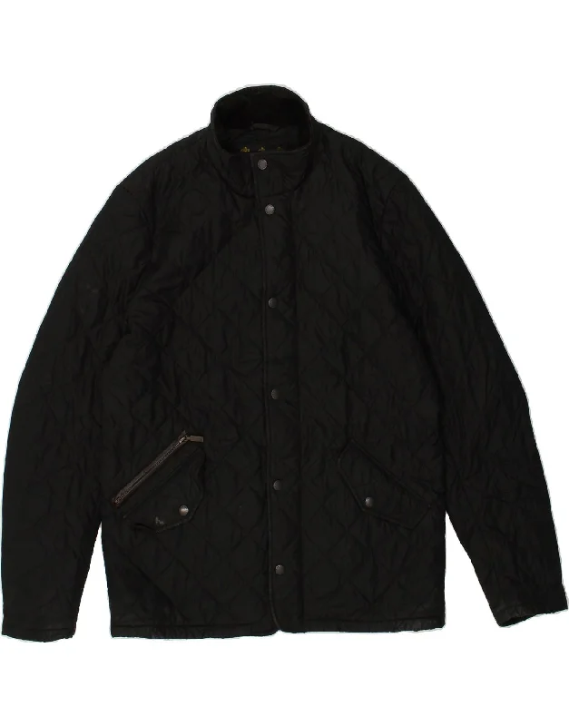 men's tailored winter jackets -BARBOUR Mens Quilted Jacket UK 36 Small Black Polyester