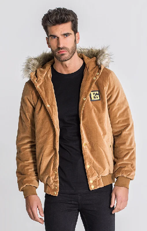 men's high-performance jackets -Beige Gatsby Velvet Jacket