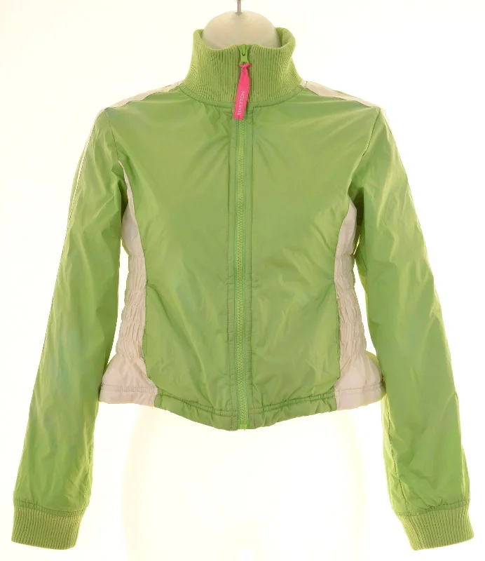 men's leather bomber jackets -BENETTON Girls Overjacket 9-10 Years Large Green Nylon