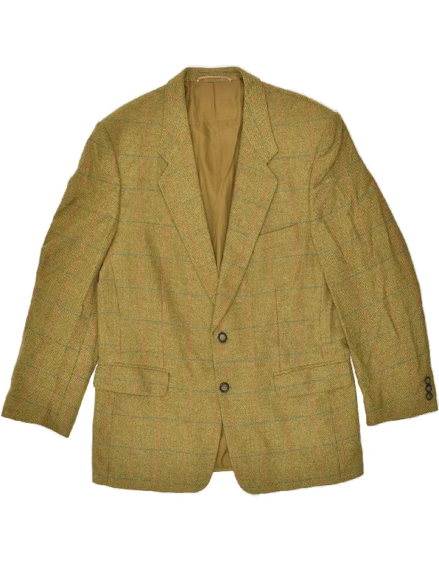 men's outdoor performance jackets -BERTO LUCCI Mens 2 Button Blazer Jacket UK 40 Large Green Check