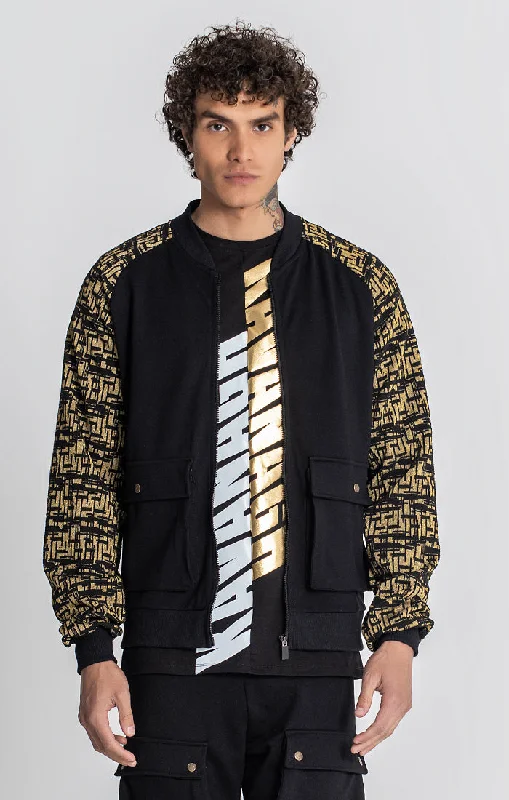 men's zippered jackets -Black Vice Bomber Jacket