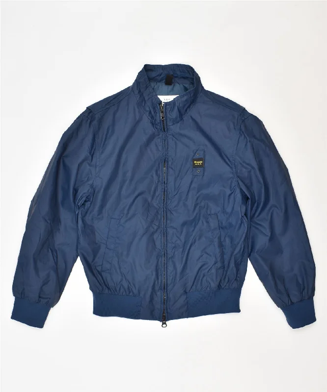 men's performance jackets for running -BLAUER Boys Bomber Jacket 9-10 Years Navy Blue Polyamide