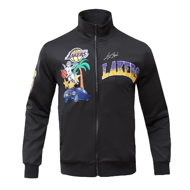 men's quilted jackets -NBA LOS ANGELES LAKERS GRADIENT LOGO MEN'S TRACK JACKET (BLACK/PURPLE)