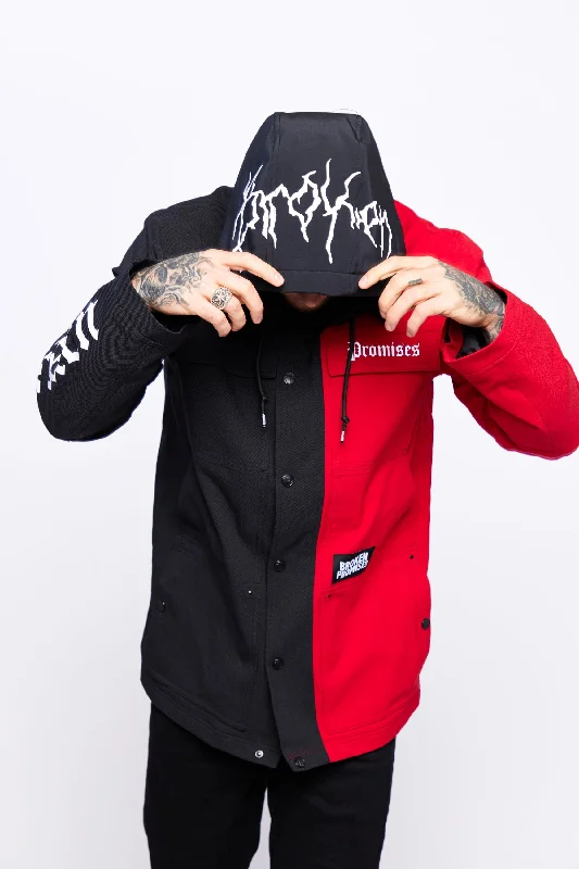 men's smart jackets -Bred Snow Jacket Black/Red