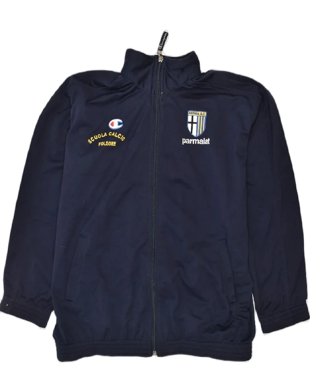 men's utility jackets -CHAMPION Boys Graphic Tracksuit Top Jacket 15-16 Years XL Navy Blue