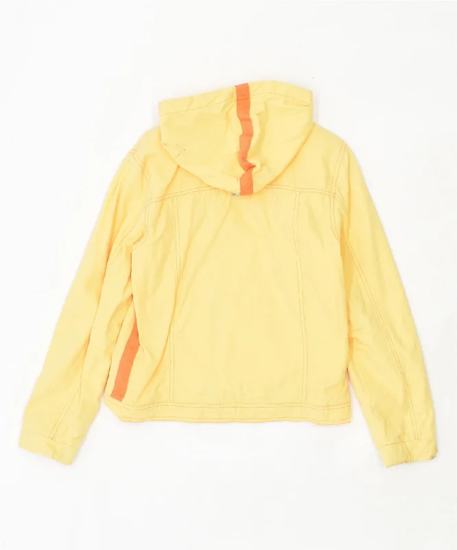 men's winter-ready jackets -CHAMPION Boys Hooded Windbreaker Jacket 13-14 Years XL Yellow Cotton