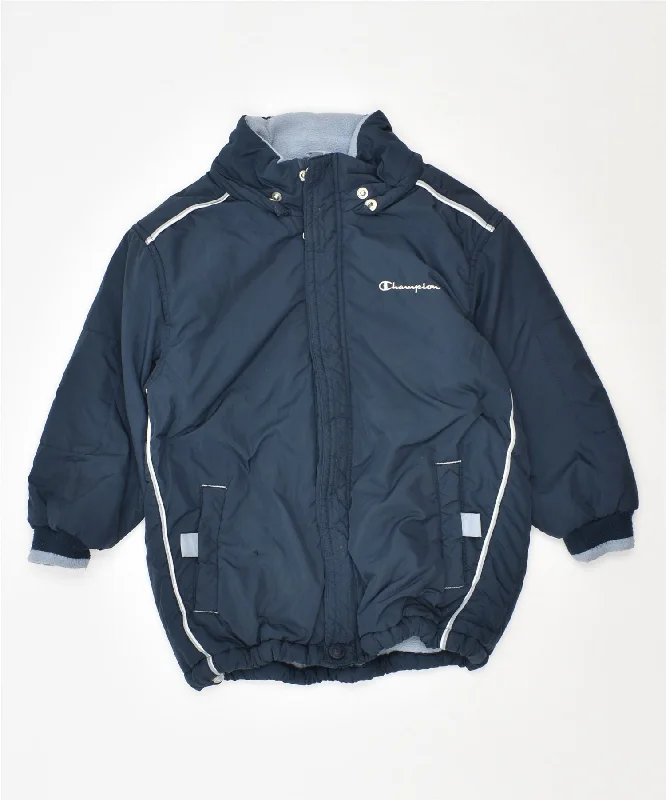 men's formal jackets -CHAMPION Boys Padded Jacket 2-3 Years XL Navy Blue Polyester