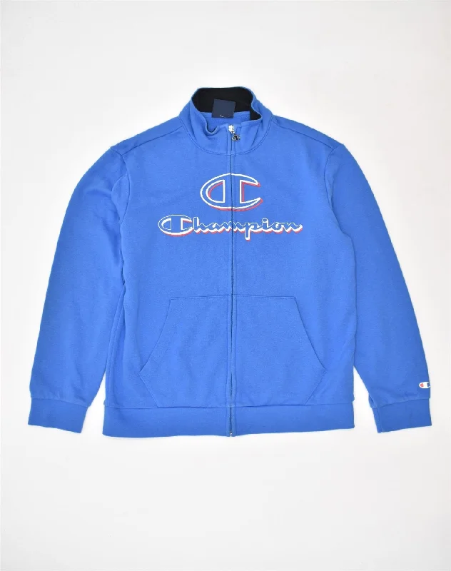 men's formal jackets -CHAMPION Boys Tracksuit Top Jacket 13-14 Years Blue Cotton