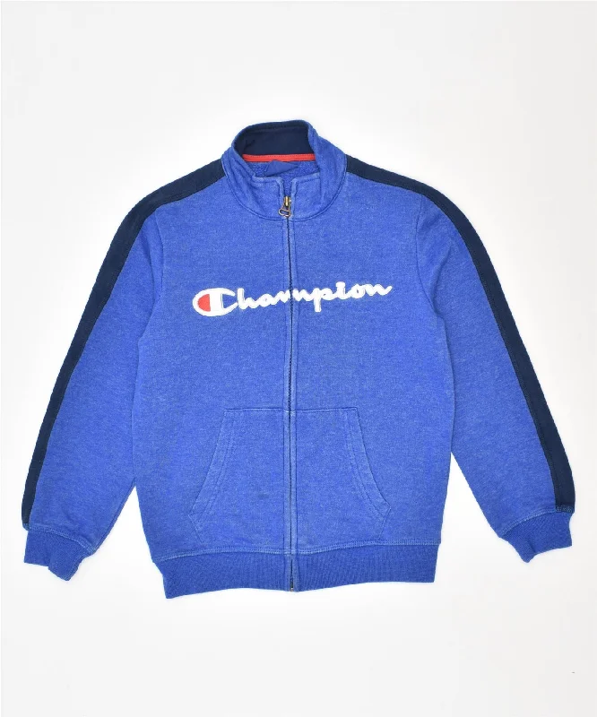 men's windbreaker jackets -CHAMPION Boys Tracksuit Top Jacket 7-8 Years Small Blue Cotton