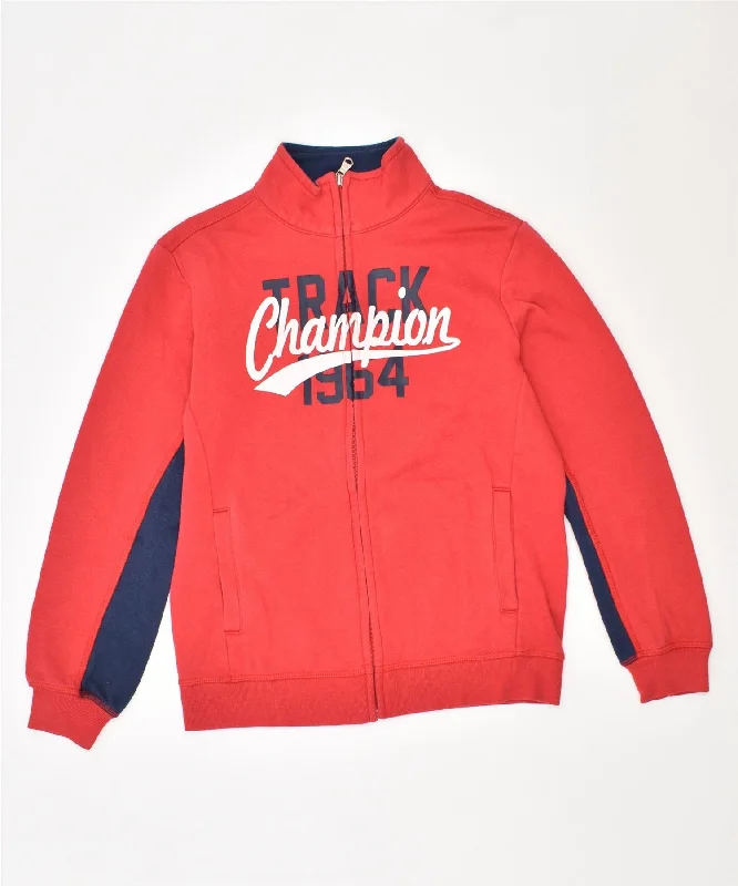 men's varsity jackets for winter -CHAMPION Boys Tracksuit Top Jacket 9-10 Years Medium Red Cotton