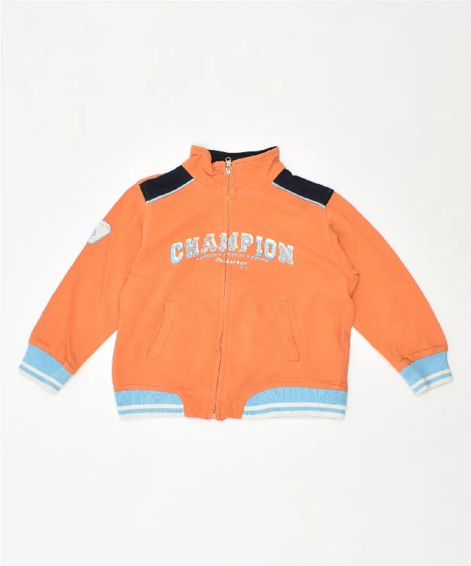 men's zip-up bomber jackets -CHAMPION Boys Tracksuit Top Jacket 9-12 Months Orange Cotton