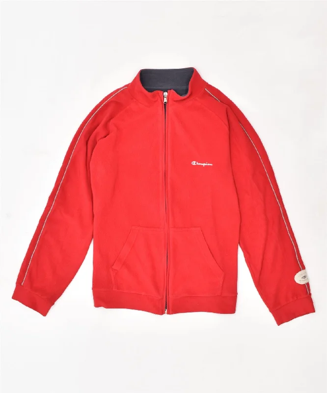 men's winter coat jackets -CHAMPION Girls Fleece Jacket 15-16 Years 2XL Red Polyester