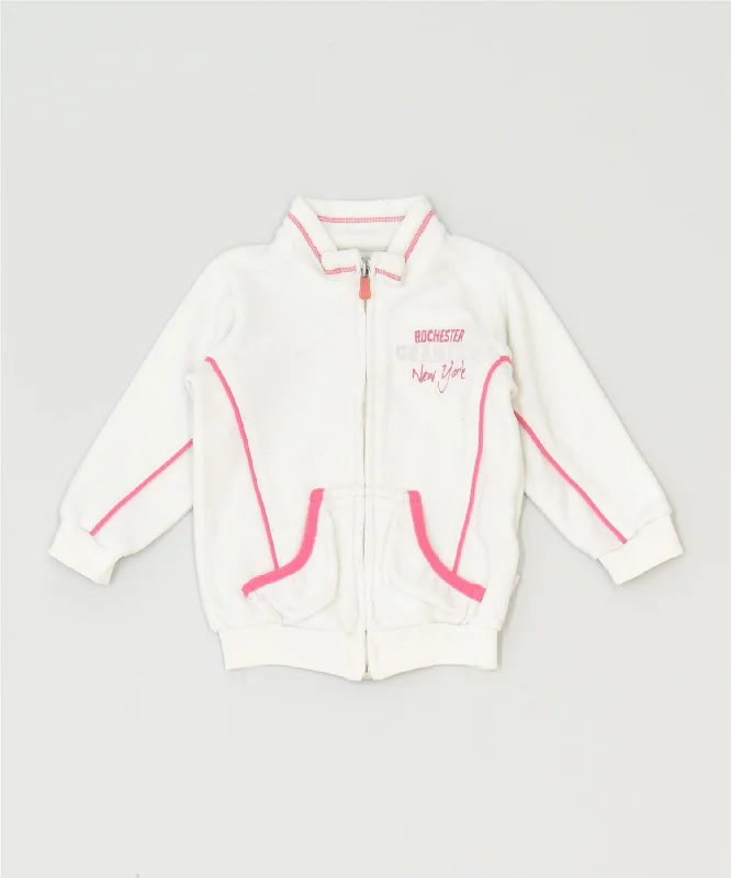 men's fleece-lined jackets -CHAMPION Girls Fleece Jacket 6-9 Months XS White Polyester Sports