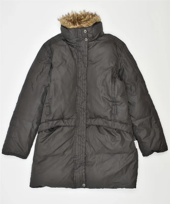 men's light jacket for spring -CHAMPION Girls Padded Jacket 11-12 Years Large Brown Polyester