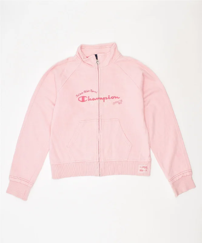 men's modern style jackets -CHAMPION Girls Tracksuit Top Jacket 11-12 Years Large Pink Cotton