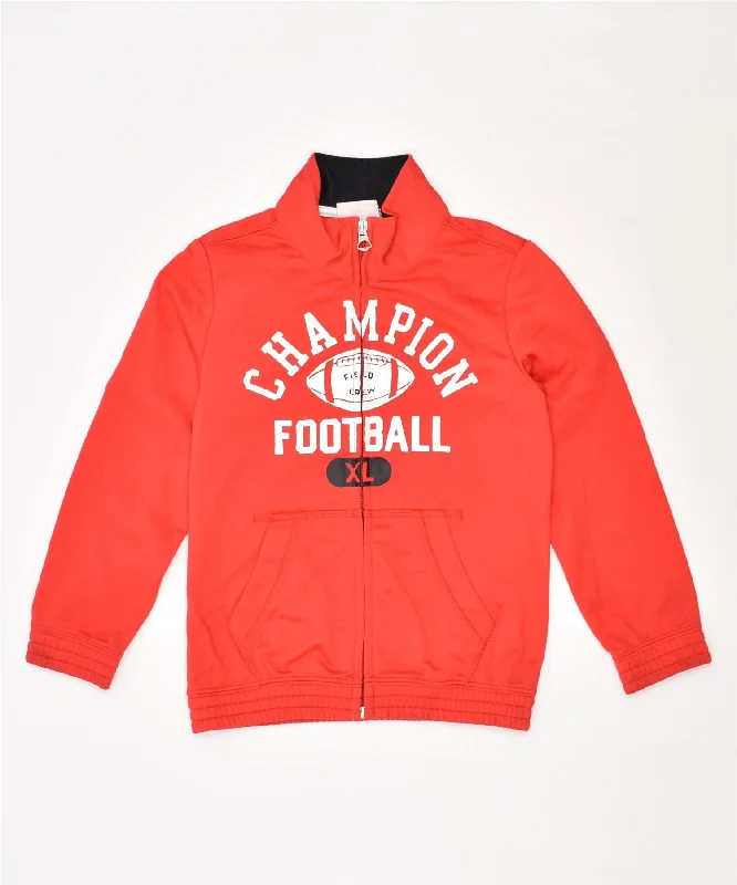 men's zippered jackets -CHAMPION Girls Tracksuit Top Jacket 3-4 Years 2XS Red Polyester