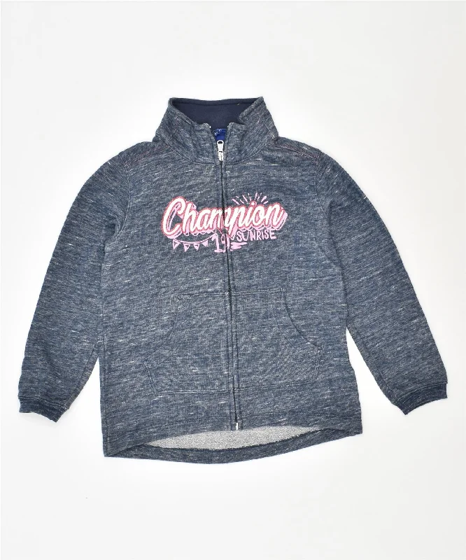 men's insulated snow jackets -CHAMPION Girls Tracksuit Top Jacket 5-6 Years XS Blue Cotton