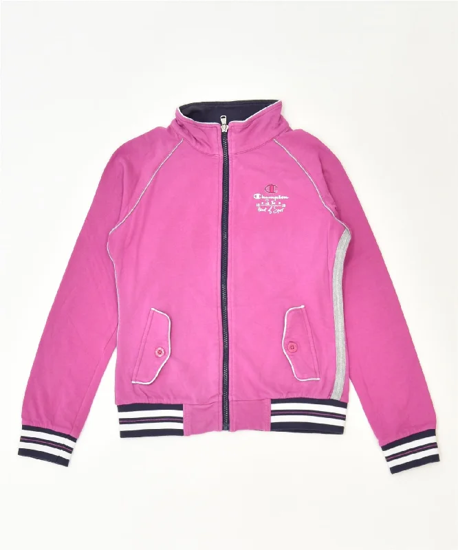 men's utility jackets -CHAMPION Girls Tracksuit Top Jacket 9-10 Years Medium Pink Classic