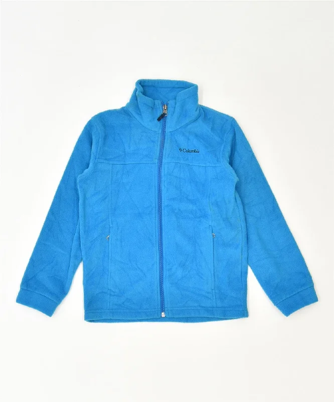 men's waterproof jackets -COLUMBIA Boys Fleece Jacket 7-8 Years Small Turquoise Polyester Sports