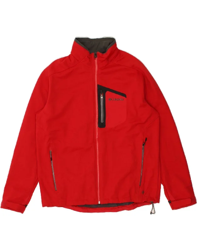 men's functional jackets -COLUMBIA Mens Fleece Jacket UK 42 XL Red Polyester