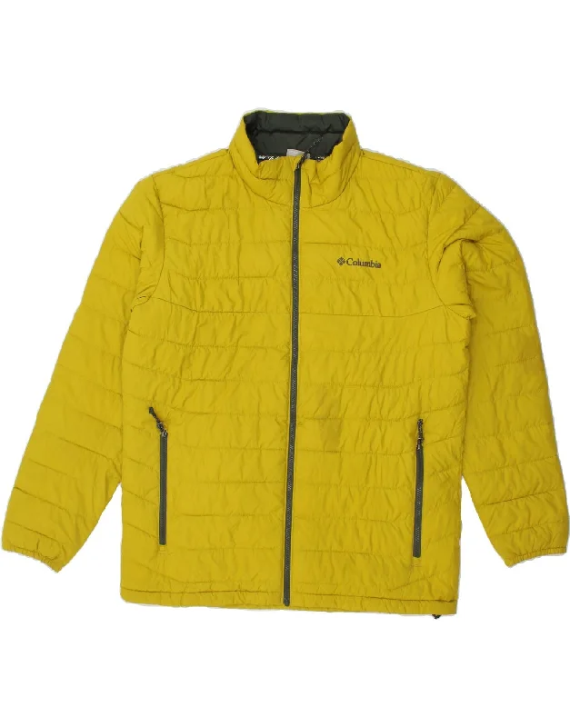 men's varsity jackets for winter -COLUMBIA Mens Padded Jacket UK 40 Large Yellow Polyester