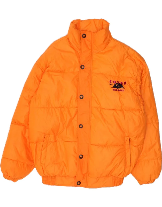 men's summer jackets -COVER Mens Padded Jacket UK 38 Medium Orange Polyamide