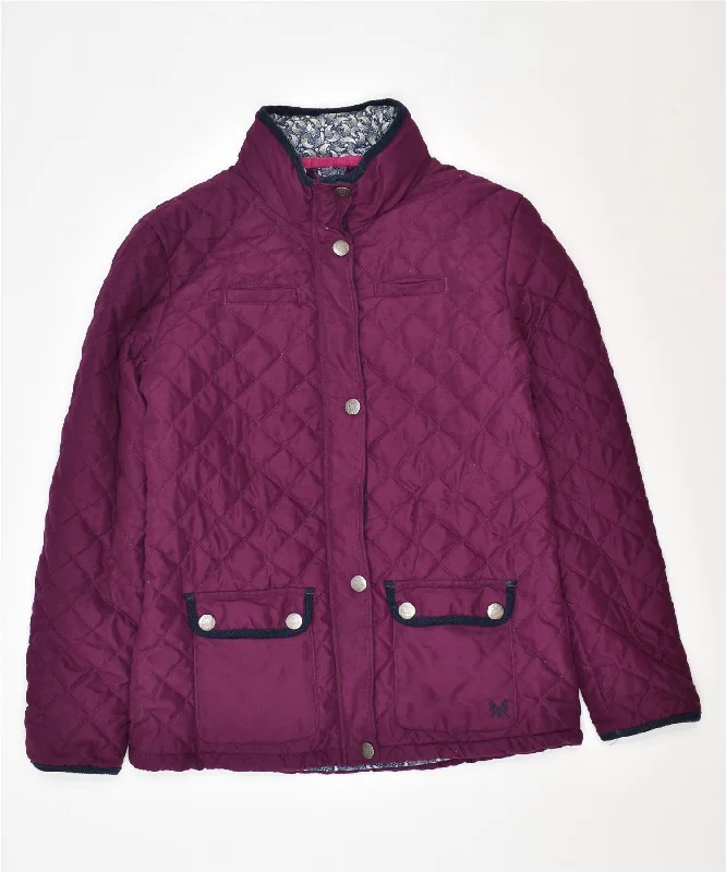 men's blazer jackets -CREW CLOTHING Girls Quilted Jacket 10-11 Years Purple Polyester