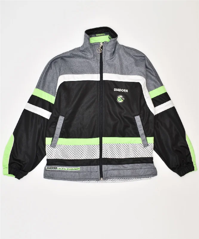 men's cozy jackets -DIADORA Boys Tracksuit Top Jacket 9-10 Years Multicoloured Polyester