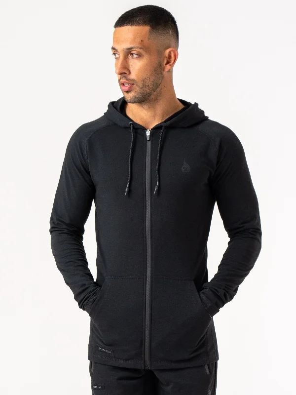 men's slim-fit jackets -Endurance Zip Up Jacket - Black