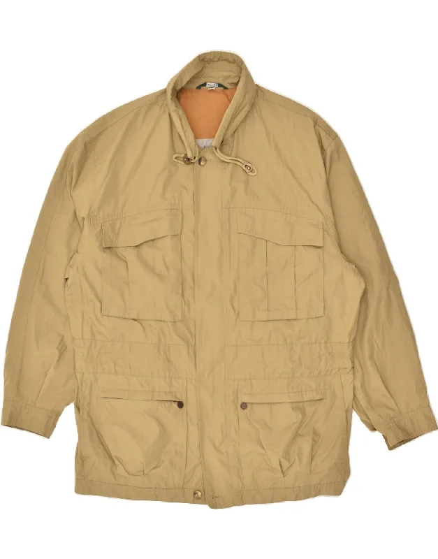 men's casual warm jackets -FACIBA Mens Utility Jacket IT 54 2XL Beige Polyester